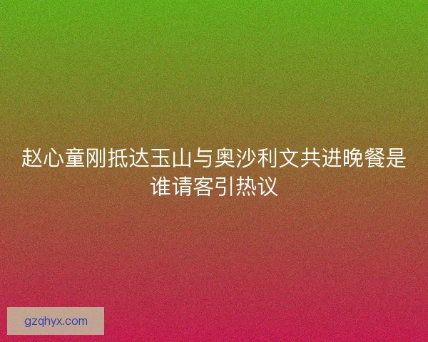 赵心童刚抵达玉山与奥沙利文共进晚餐是谁请客引热议